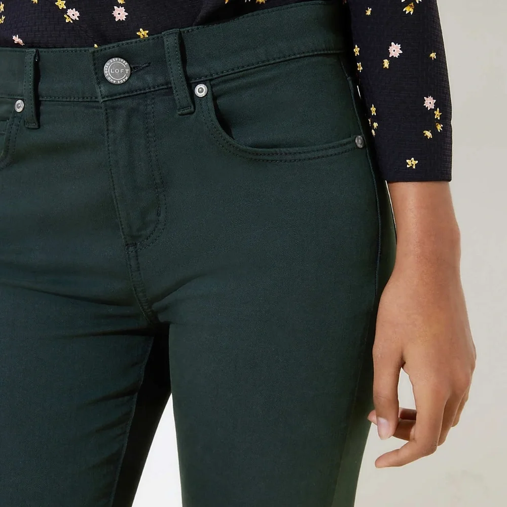 NWT LOFT Modern Double Frayed Skinny Crop Jeans - Picture 7 of 8